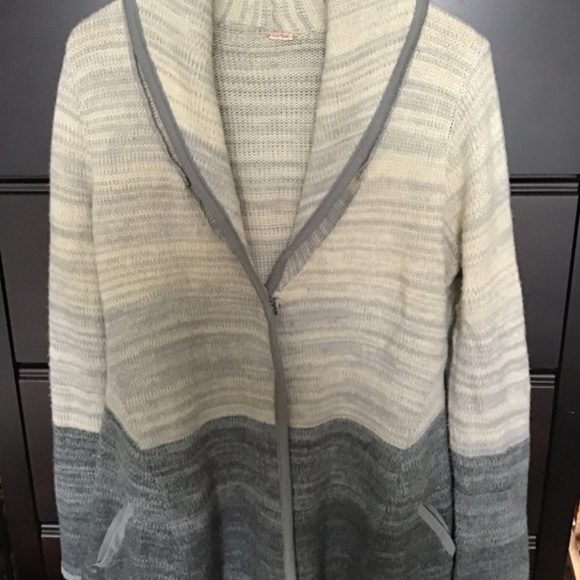 FREE PEOPLE WOOL BLEND LONG SEMI-ADJUSTED KNIT CARDIGAN, APPROX SIZE MED/LARGE - Picture 2 of 16